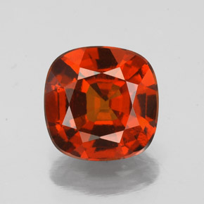 2.15캐럿 천연 시나몬 오렌지 헤소나이트 가넷, 쿠션 컷, 7.9×7.9 mm, VS