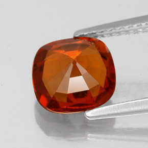 2.15캐럿 천연 시나몬 오렌지 헤소나이트 가넷, 쿠션 컷, 7.9×7.9 mm, VS