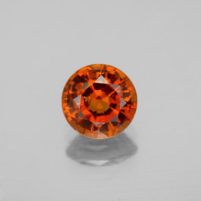 1.26캐럿 천연 딥 오렌지 헤소나이트 가넷, 라운드 컷, 6.57 mm, VS-SI