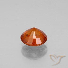 1.22캐럿 천연 딥 오렌지 헤소나이트 가넷, 라운드 컷, 6.60 mm, SI