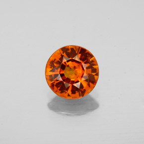 1.09캐럿 천연 다크 오렌지 헤소나이트 가넷, 라운드 컷, 6.60 mm, VS