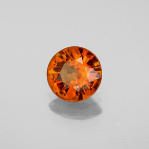 1.09캐럿 천연 다크 오렌지 헤소나이트 가넷, 라운드 컷, 6.60 mm, VS