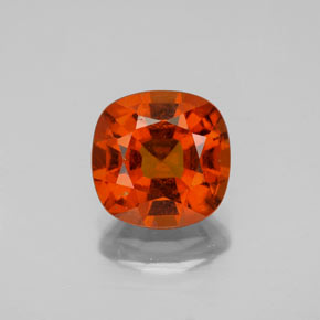 2.40캐럿 천연 시나몬 오렌지 헤소나이트 가넷, 쿠션 컷, 8×7.9 mm, VS-SI