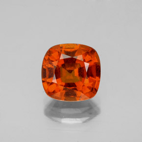 2.21캐럿 천연 밝은 빨간색 헤소나이트 가넷, 쿠션 컷, 7.6×7.5 mm, VS-SI