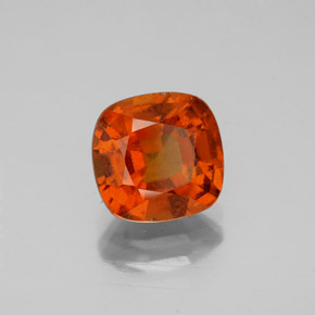 2.21캐럿 천연 밝은 빨간색 헤소나이트 가넷, 쿠션 컷, 7.6×7.5 mm, VS-SI