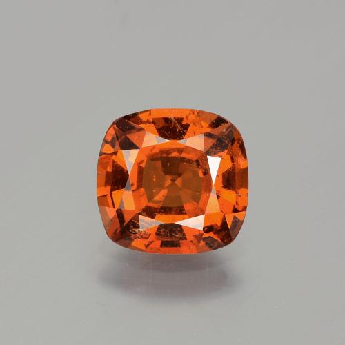 1.74캐럿 천연 캔디 레드 헤소나이트 가넷, 쿠션 컷, 7.7×7.3 mm, SI