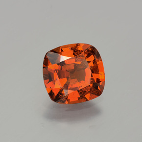 1.74캐럿 천연 캔디 레드 헤소나이트 가넷, 쿠션 컷, 7.7×7.3 mm, SI