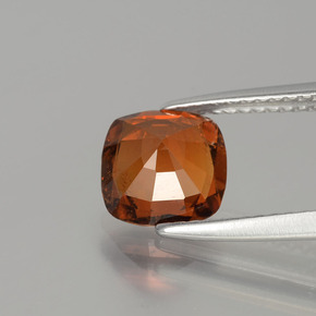 1.74캐럿 천연 캔디 레드 헤소나이트 가넷, 쿠션 컷, 7.7×7.3 mm, SI