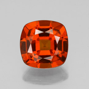 2.01캐럿 천연 시나몬 오렌지 헤소나이트 가넷, 쿠션 컷, 7.5×7.5 mm, VS