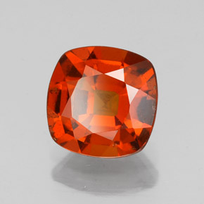 2.01캐럿 천연 시나몬 오렌지 헤소나이트 가넷, 쿠션 컷, 7.5×7.5 mm, VS