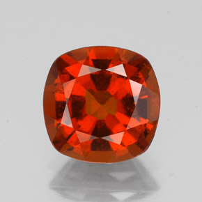 2.18캐럿 천연 시나몬 오렌지 헤소나이트 가넷, 쿠션 컷, 7.9×7.9 mm, VS-SI