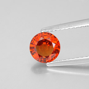 0.93캐럿 천연 시나몬 오렌지 헤소나이트 가넷, 라운드 컷, 5.96 mm, VS-SI