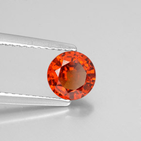 0.93캐럿 천연 시나몬 오렌지 헤소나이트 가넷, 라운드 컷, 5.96 mm, VS-SI