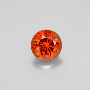 1.15캐럿 천연 시나몬 오렌지 헤소나이트 가넷, 라운드 컷, 6.08 mm, VS