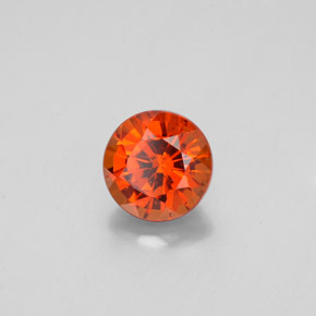 1.15캐럿 천연 시나몬 오렌지 헤소나이트 가넷, 라운드 컷, 6.08 mm, VS