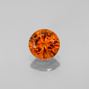 0.79캐럿 천연 시나몬 오렌지 헤소나이트 가넷, 라운드 컷, 5.60 mm, VS-SI