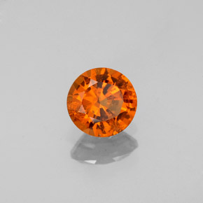 0.79캐럿 천연 시나몬 오렌지 헤소나이트 가넷, 라운드 컷, 5.60 mm, VS-SI