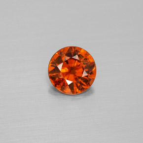 1.02캐럿 천연 시나몬 오렌지 헤소나이트 가넷, 라운드 컷, 6.53 mm, SI