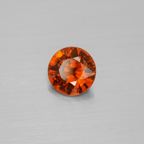 1.02캐럿 천연 시나몬 오렌지 헤소나이트 가넷, 라운드 컷, 6.53 mm, SI