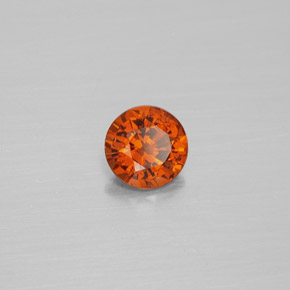 0.71캐럿 천연 시나몬 오렌지 헤소나이트 가넷, 라운드 컷, 5.62 mm, VS-SI