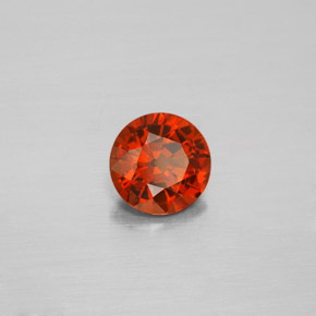 1.22캐럿 천연 시나몬 오렌지 헤소나이트 가넷, 라운드 컷, 6.67 mm, VS-SI