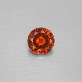 1.21캐럿 천연 시나몬 오렌지 헤소나이트 가넷, 라운드 컷, 6.84 mm, VS