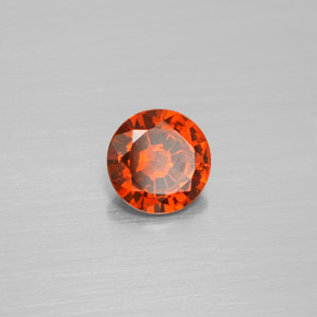 1.21캐럿 천연 시나몬 오렌지 헤소나이트 가넷, 라운드 컷, 6.84 mm, VS
