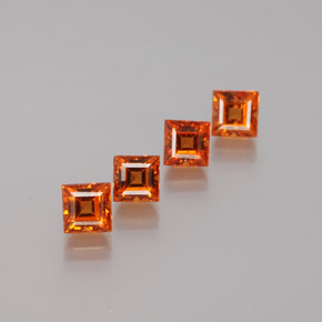 1.46캐럿 천연 미디엄 오렌지 헤소나이트 가넷 보석, 스퀘어, 3.5×3.5 mm, VS