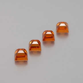 1.46캐럿 천연 미디엄 오렌지 헤소나이트 가넷 보석, 스퀘어, 3.5×3.5 mm, VS