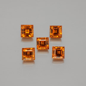 1.80캐럿 천연 딥 오렌지 헤소나이트 가넷 보석, 스퀘어, 3.6×3.6 mm, VS