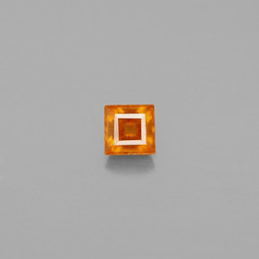 0.31캐럿 천연 오렌지 헤소나이트 가넷, 스퀘어, 3.4×3.4 mm, VS
