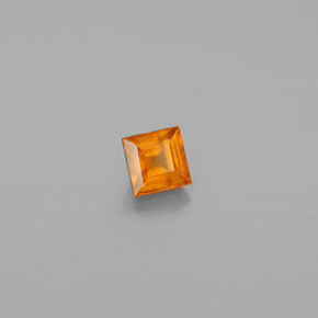 0.31캐럿 천연 오렌지 헤소나이트 가넷, 스퀘어, 3.4×3.4 mm, VS