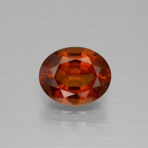 2.17캐럿 천연 미디엄 레드 헤소나이트 가넷, 타원형 컷, 8.9×7.2 mm, VS