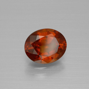 2.17캐럿 천연 미디엄 레드 헤소나이트 가넷, 타원형 컷, 8.9×7.2 mm, VS