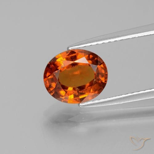 2.08ct 자연스러운 딥 오렌지 헤소나이트 가넷, 타원형, VS-SI