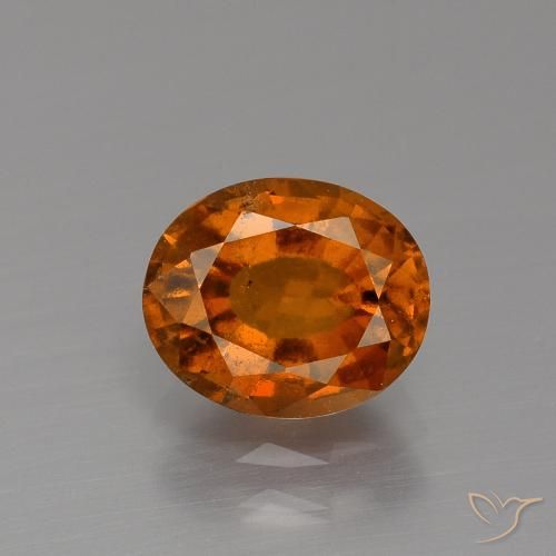 2.11ct 자연스러운 붉은 오렌지 헤소나이트 가넷, 타원형, VS-SI