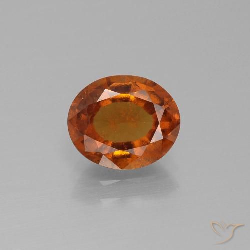 1.99ct 자연스러운 미디엄 다크 오렌지 헤소나이트 가넷, 타원형, VS-SI