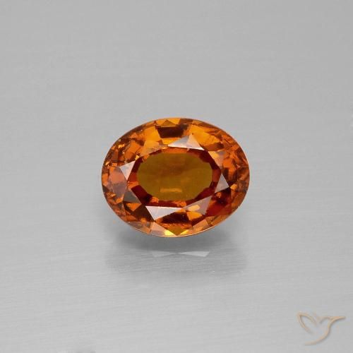 1.65ct 자연스러운 앰버 오렌지 헤소나이트 가넷, 타원형, VS-SI