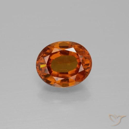 1.84ct 자연스러운 딥 오렌지 헤소나이트 가넷, 타원형, VS