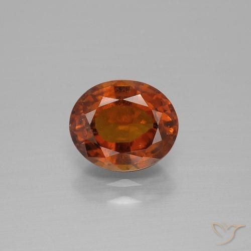 1.87ct 자연스러운 딥 오렌지 헤소나이트 가넷, 타원형, VS