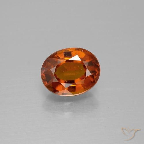 1.60ct 자연스러운 미디엄 오렌지 헤소나이트 가넷, 타원형, VS