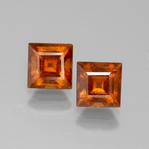 2.82캐럿 천연 딥 오렌지 헤소나이트 가넷 보석, 스퀘어, 6×5.9 mm, VS-SI