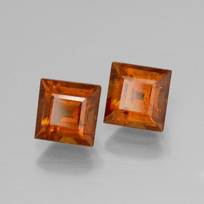 2.82캐럿 천연 딥 오렌지 헤소나이트 가넷 보석, 스퀘어, 6×5.9 mm, VS-SI