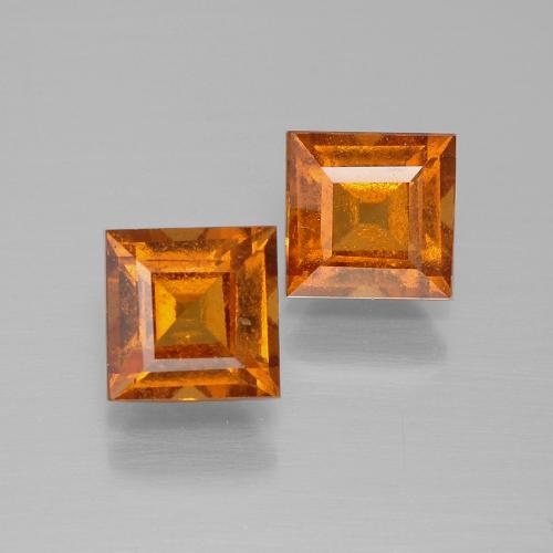 2.57캐럿 천연 미디엄 다크 오렌지 헤소나이트 가넷 보석, 스퀘어, 5.9×5.9 mm, VS-SI
