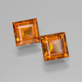 2.57캐럿 천연 미디엄 다크 오렌지 헤소나이트 가넷 보석, 스퀘어, 5.9×5.9 mm, VS-SI