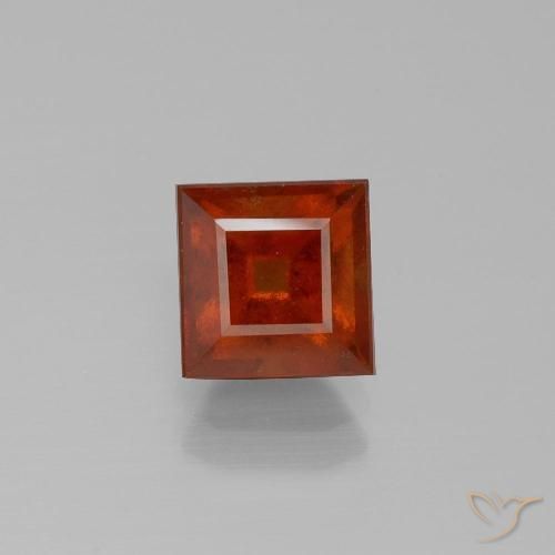 2.13ct 자연스러운 다크 오렌지 헤소나이트 가넷, 정사각형, VS-SI