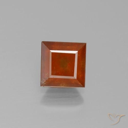 2.06ct 자연스러운 따뜻한 오렌지 헤소나이트 가넷, 정사각형, VS-SI