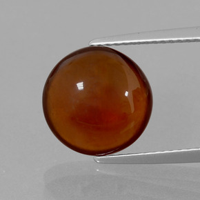 5.68캐럿 천연 시나몬 오렌지 헤소나이트 가넷, 라운드 컷, 11.07 mm, 투명한