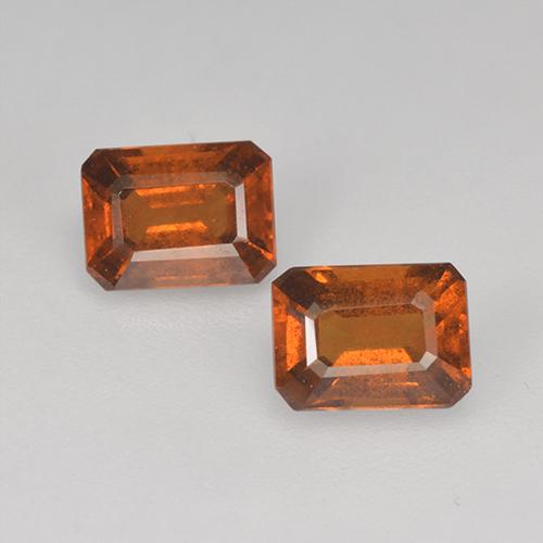 2.17캐럿 천연 앰버 오렌지 헤소나이트 가넷 보석, 에메랄드 컷, 6.5×4.9 mm, VS