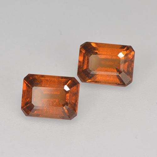 2.17캐럿 천연 앰버 오렌지 헤소나이트 가넷 보석, 에메랄드 컷, 6.5×4.9 mm, VS